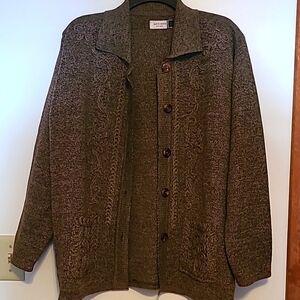 Jon & Anna button front sweater cardigan  with succatash accent design Sz XL